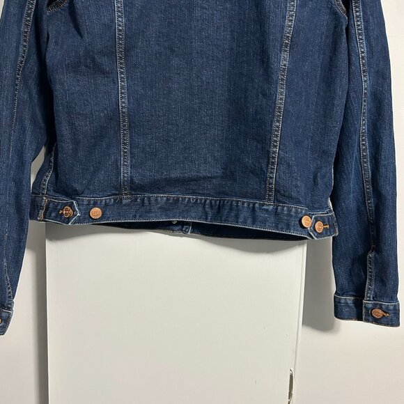 LOFT Dark Washed Denim Jacket Women's Size XL - Picture 6 of 9
